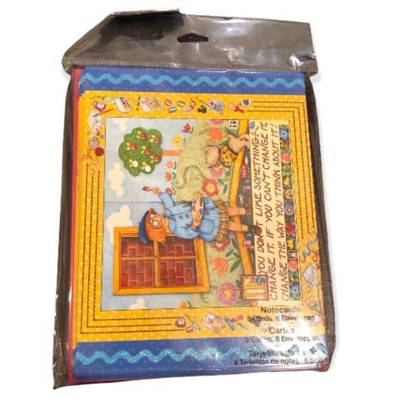 NEW Mary Engelbreit Set of 8 new notecard w/red envelops - Inspirational QUOTE - Picture 2 of 3